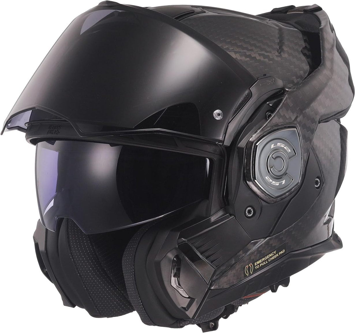 MODULAR MOTORCYCLE BLUETOOTH HELMET LS2 FF901 ADVANT X CARBON Flip Front Dual Visor Touring Motorbike Full Face Crash Helmet with Pre-Fitted LS2 4X Intercom